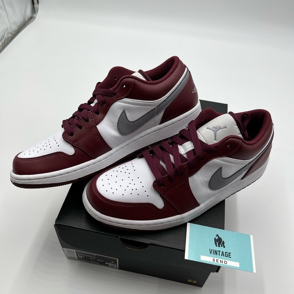 Nike Air Jordan Low White Red Bordeaux Men's Size New With
